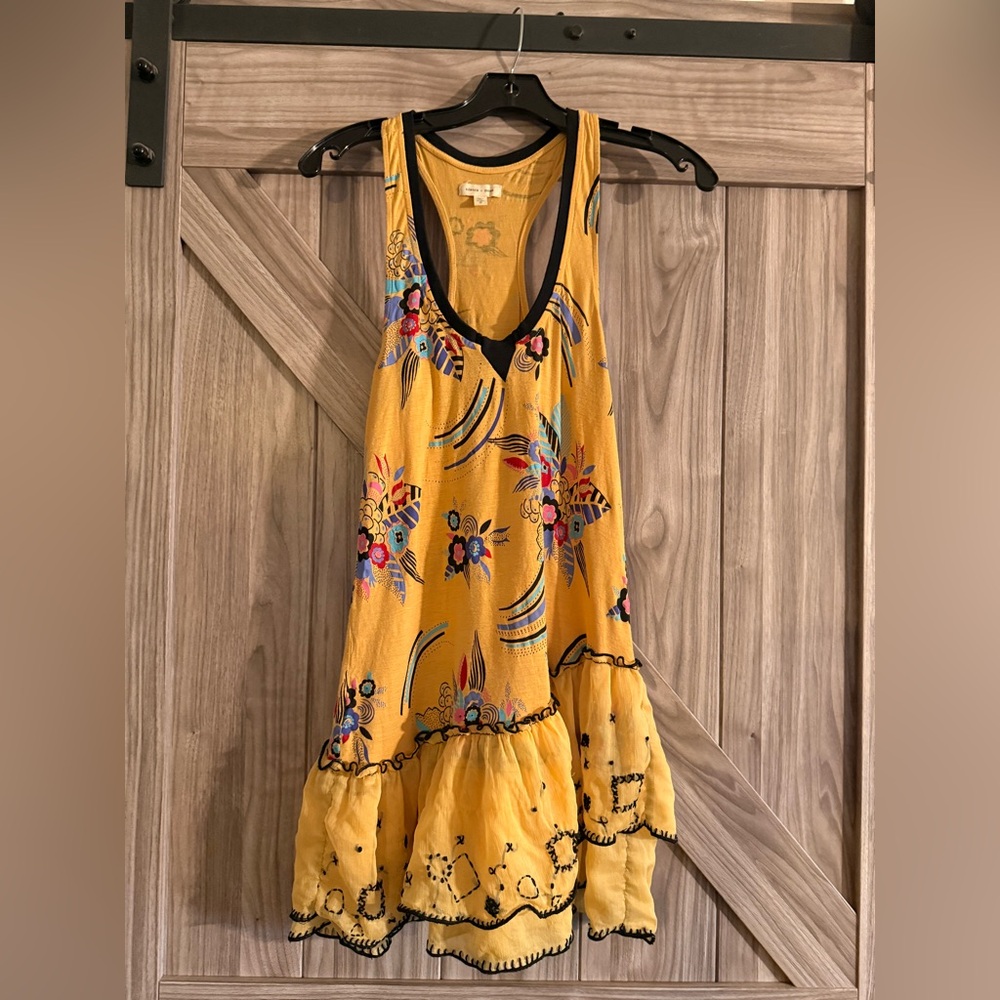 Silence + Noise Yellow Floral Tank Top